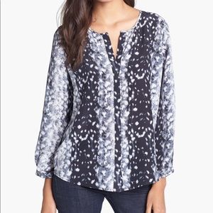 Purine Print 100% Silk Blouse